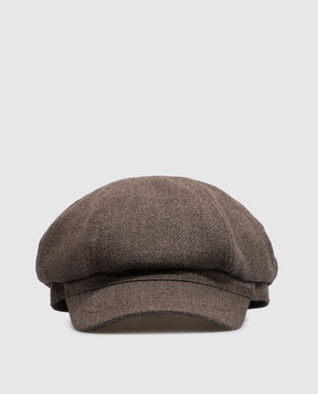 Brunello Cucinelli Коричнева кепка з вовни MV4369856