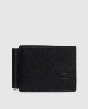Brunello Cucinelli Черный кожаный портмоне с зажимом для купюр с эмблемой MWRLBU440