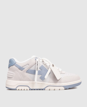 Off-White Серые кожаные кроссовки Out Of Office с логотипом OMIA189F25LEA005