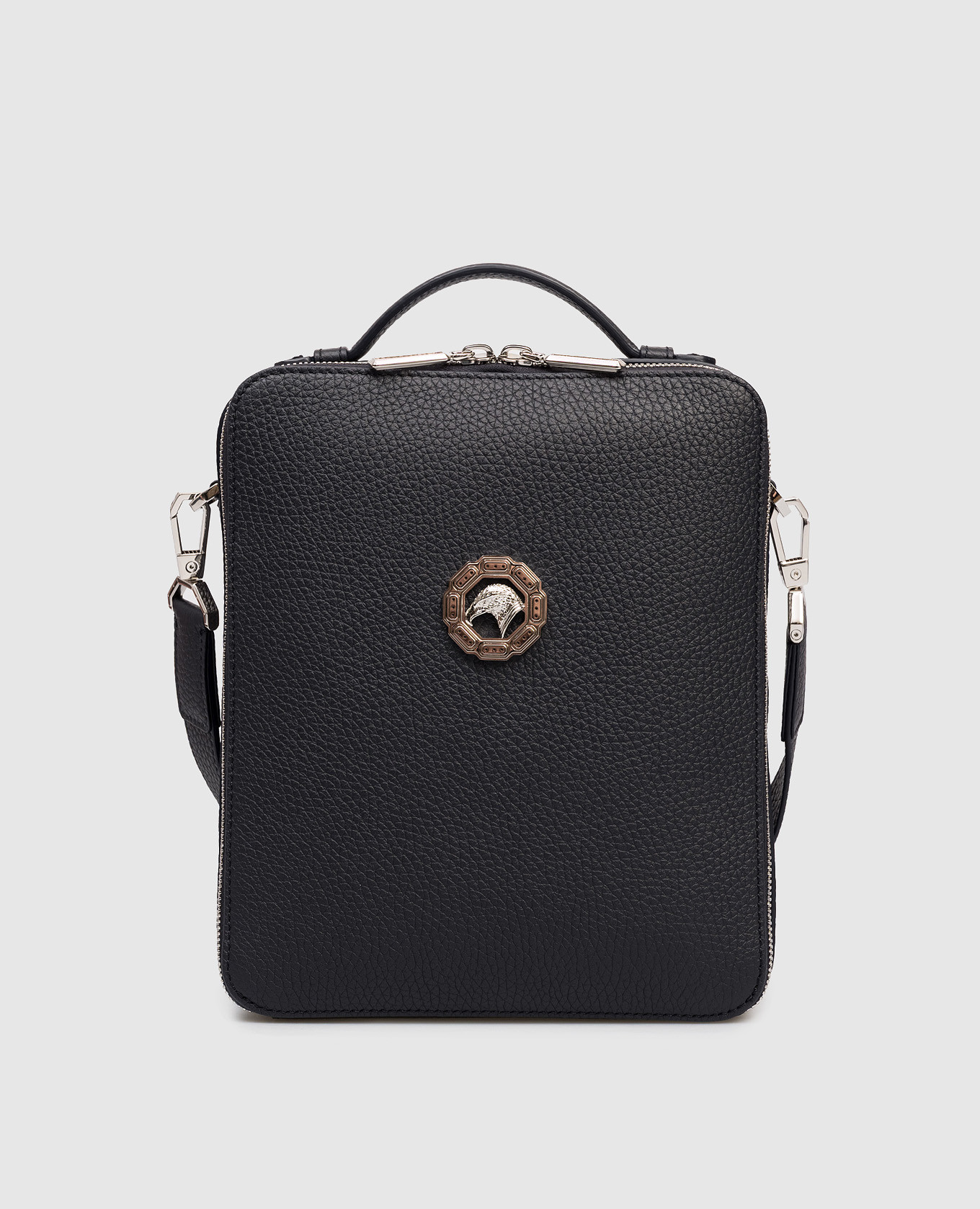 

Синяя кожаная сумка с эмблемой, Синий, Сумки через плечо