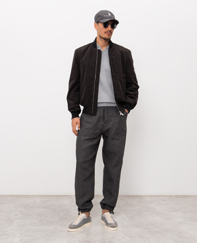 Brunello Cucinelli Черный бомбер MM4796564