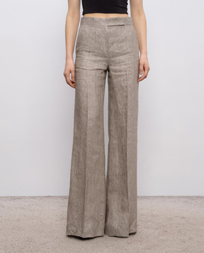 Max Mara Бежевые брюки DESERTO из льна MXMDESERTO