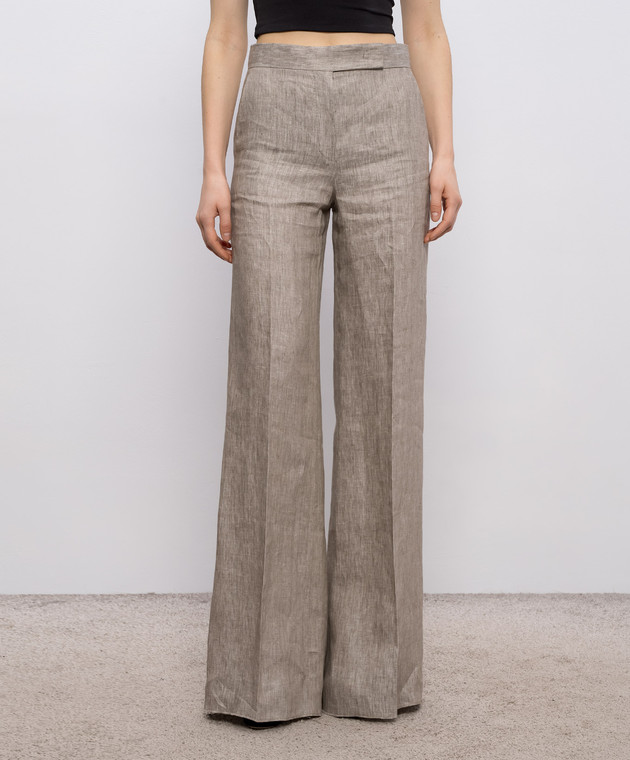 Max Mara Бежеві штани DESERTO з льону MXMDESERTO зображення 3