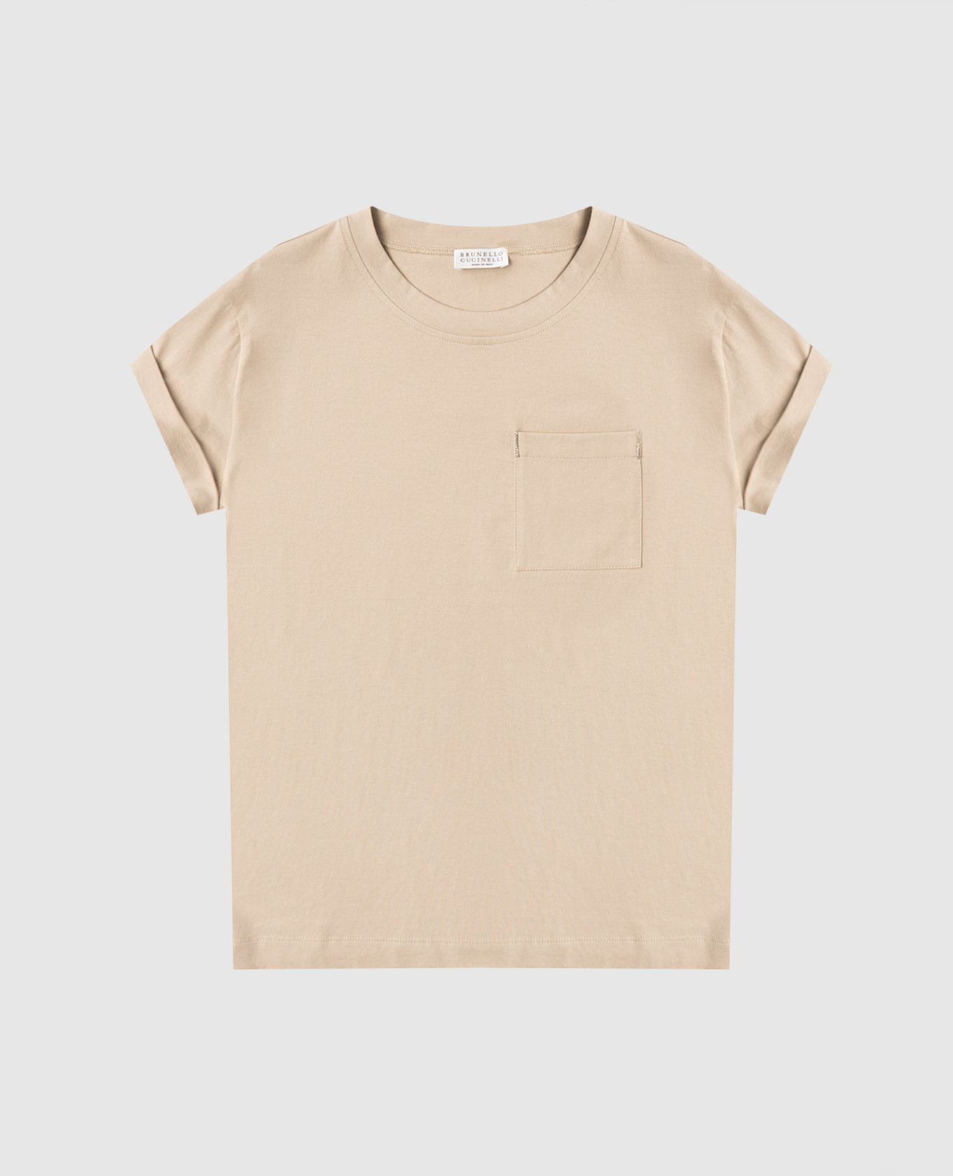 Детская бежевая футболка с цепочкой