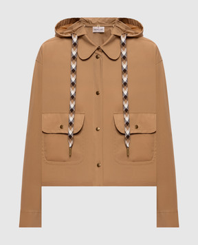 Moncler Коричневая куртка с нашивкой логотипа L20932F00002599MW
