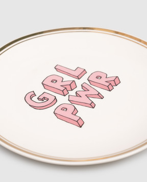 Bitossi Home Белая фарфоровая тарелка для хлеба Grl Pwr FTB00261