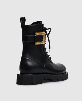 Balmain Черные кожаные ботинки HN1TC292LVIT