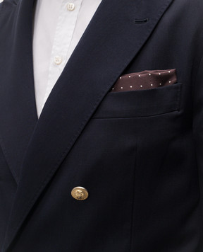 Tom Ford Коричнева хустка-паше із шовку в горох SPR001S0213