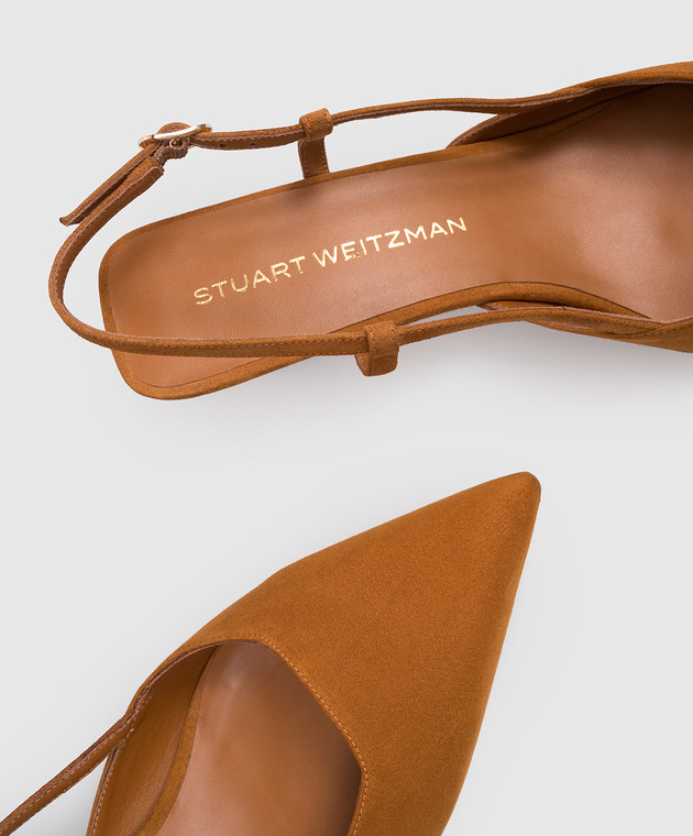 Stuart Weitzman Коричневі замшеві слінгбеки VINNIE SJ433 зображення 5