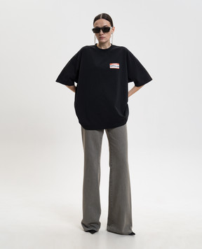 Vetements Черная футболка с принтом ME76TR228Bw