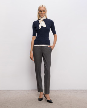 Brunello Cucinelli Серые брюки с шерстью M0W07P8584