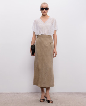 UMA WANG Білий топ з льону UK7122