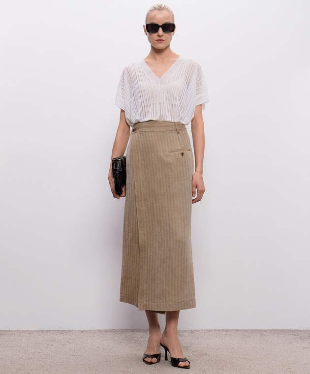 UMA WANG Білий топ з льону UK7122 зображення 2