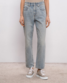 Brunello Cucinelli Голубые джинсы с логотип патч MA095P5758