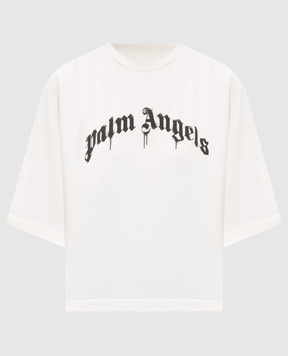 Palm Angels Футболка кольору айворі з принтом логотипа PWAA079S26JER004