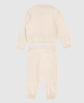 Off-White Дитячий бежевий костюм з джемпера та штанів 44G2X004S26K001