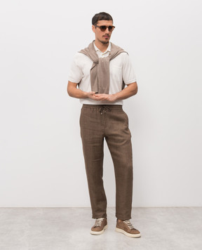 Agnona Коричневі штани з льону T710U6YU3046