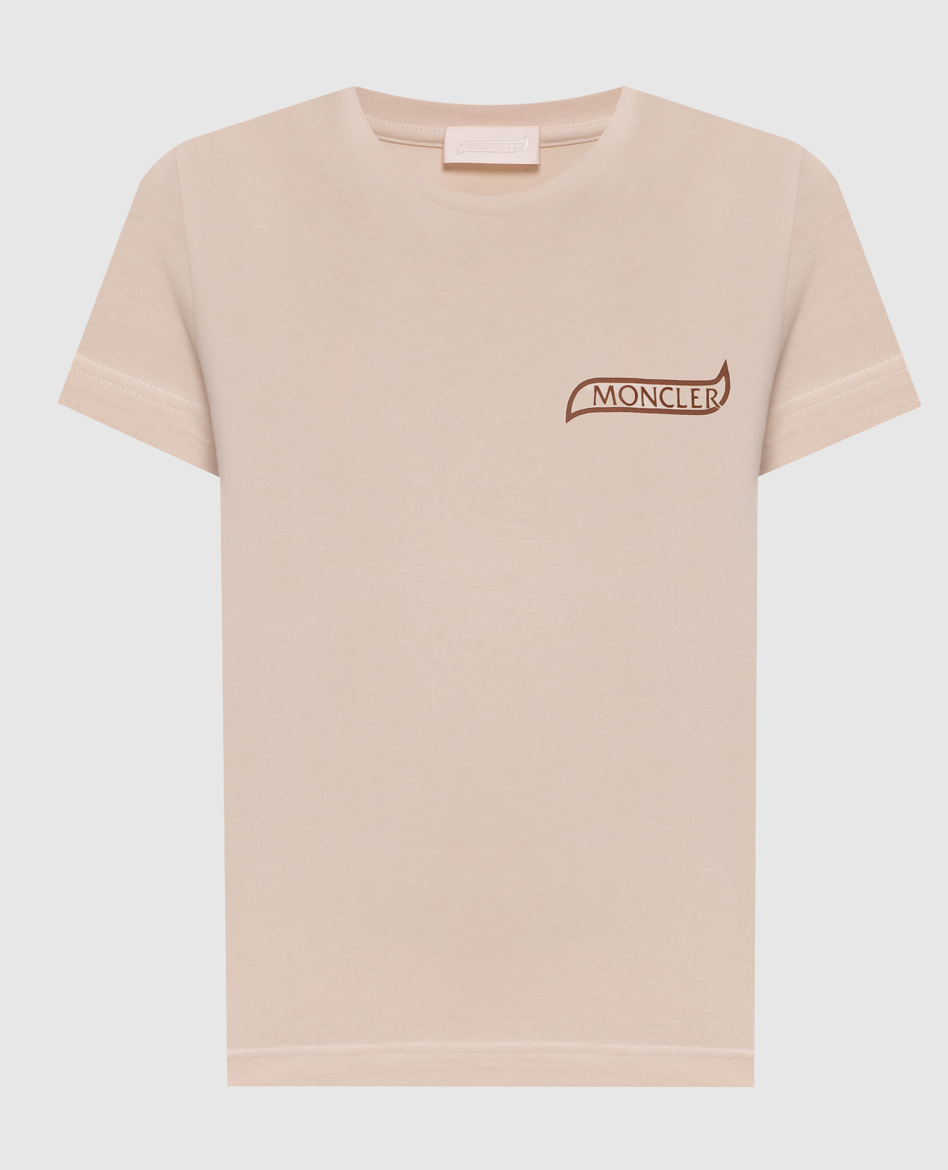 Бежевая футболка с принтом логотипа