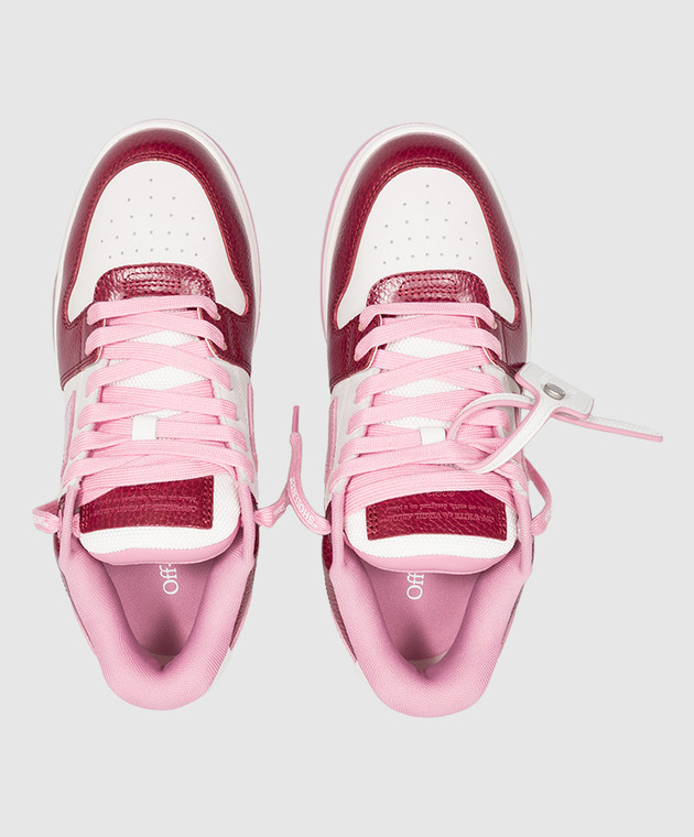 Off-White Бордові шкіряні кросівки Out Of Office OF05737655 зображення 4
