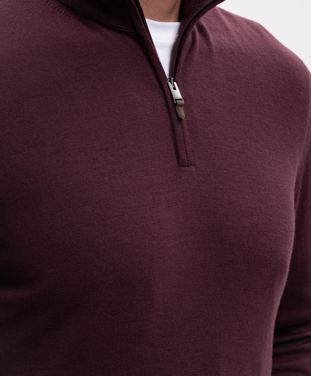 Canali Бордовий джемпер з вовни MK02481C0015 зображення 5