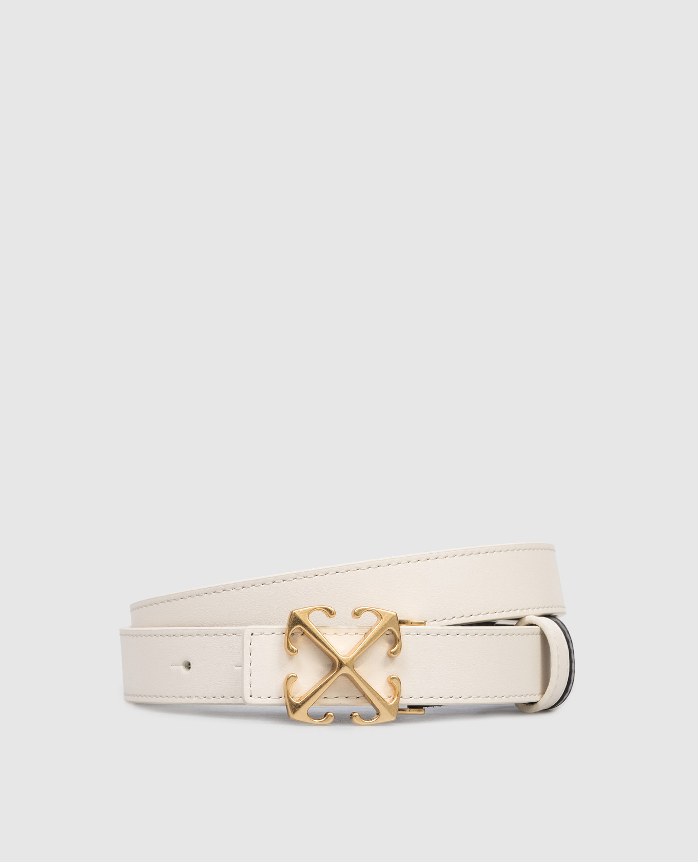 Двухсторонний кожаный ремень с эмблемой Arrow и принтом