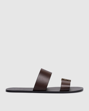 Saint Laurent Коричневі шкіряні шльопанці BABYLONE 863524DWETT