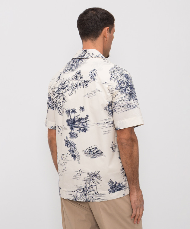 Moncler Рубашка цвета айвори в принт L10912F00047599GH изображение 4