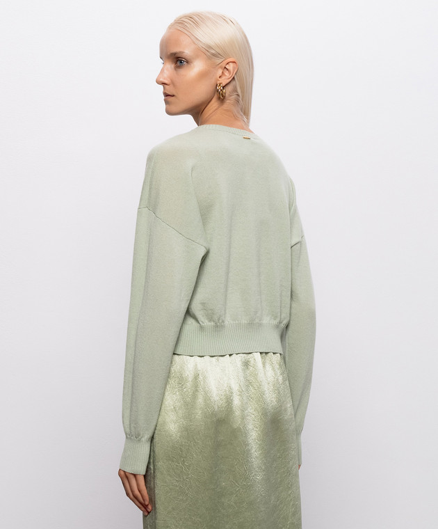 Twinset Зелений джемпер з кашеміру та шовку 262TP3294 зображення 4