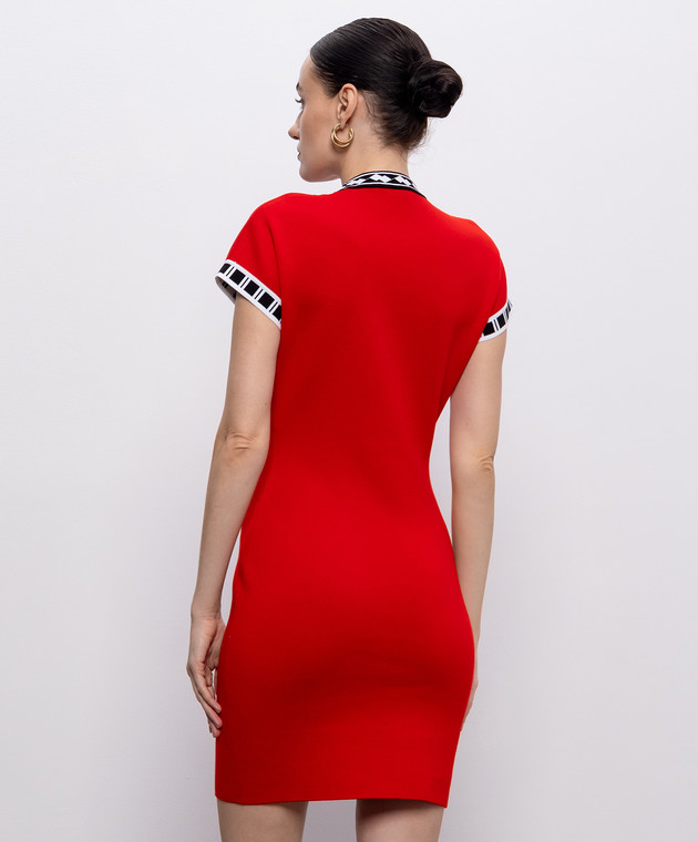 Versace Красное платье с контрастным узором 10257671A18356 изображение 4
