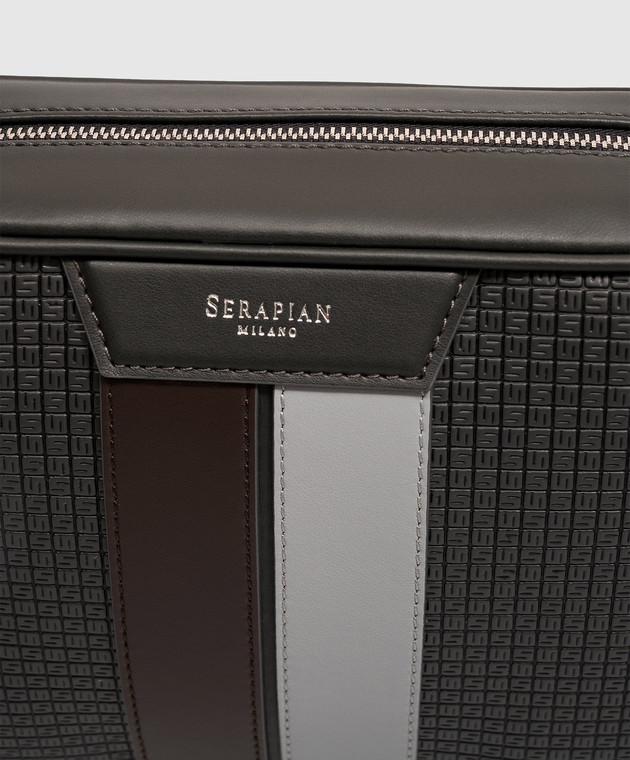 Serapian Серая кожаная сумка SRSTSMML739424AQ08 изображение 4