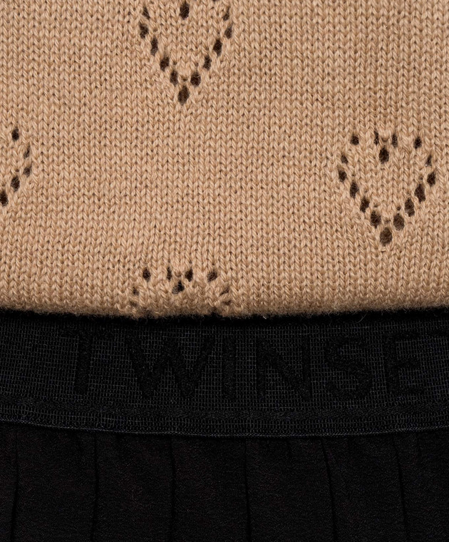 Twinset Черная юбка-плиссе с кружевом 262TP2351 изображение 5