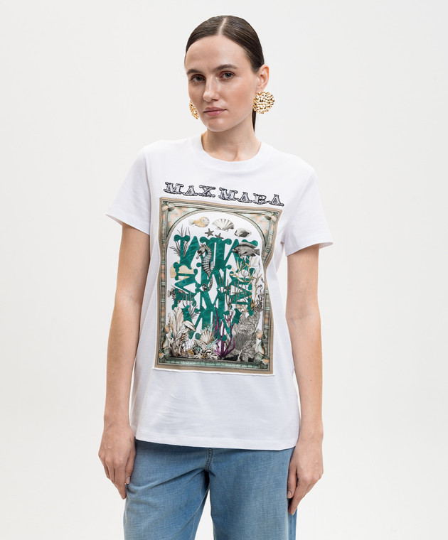 Max Mara Белая футболка SPADINO MXMSPADINO изображение 3