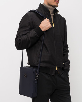 Stefano Ricci Синяя кожаная сумка с эмблемой в виде головы орла ND233GTURE