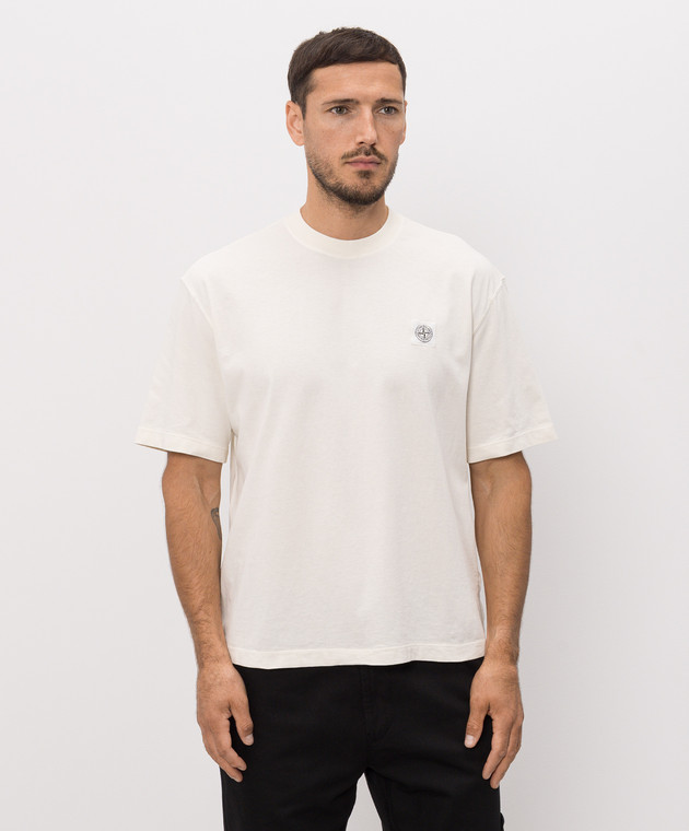 Stone Island Футболка цвета айвори с нашивкой логотипа L2S152100030S0500 изображение 3