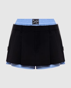 Alexander Wang Черная юбка-шорты с шерстью 1WC2265410