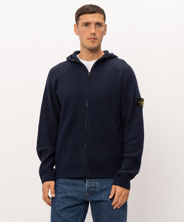 Stone Island Синий кардиган из кашемира L2S155100067S0N21 изображение 3