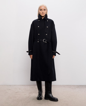 Ann Demeulemeester Черное двубортное пальто Maira из шерсти B0014250FA207