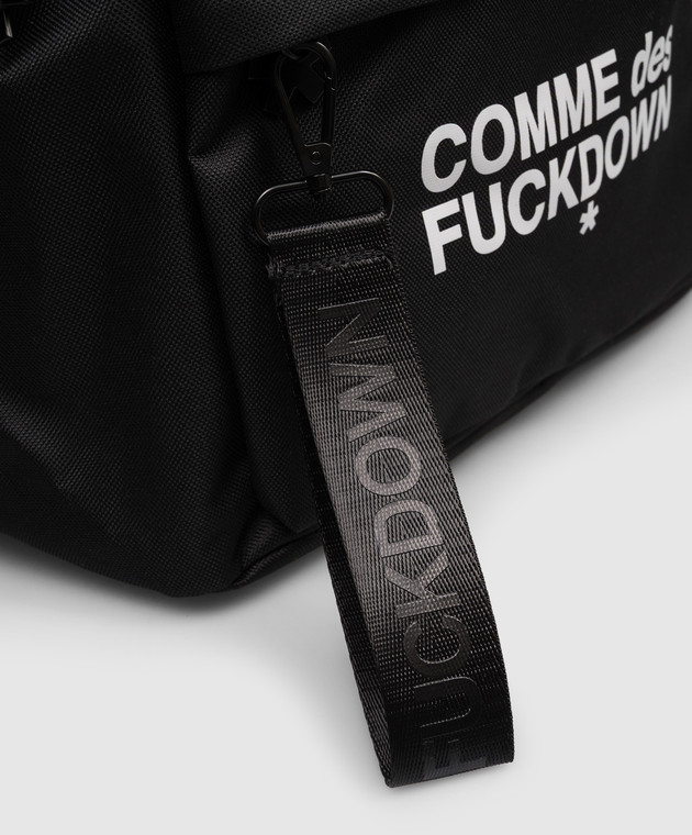 Comme des Fuckdown Чорний рюкзак з контрастним принтом логотипа FAS6CFACX00271 зображення 4