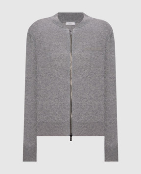 Peserico Сірий меланжевий кардиган з вовни, шовку та кашеміру S99380F129283D