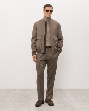 Brett Johnson Коричневый бомбер из кашемира FW26O9ZE992CHE