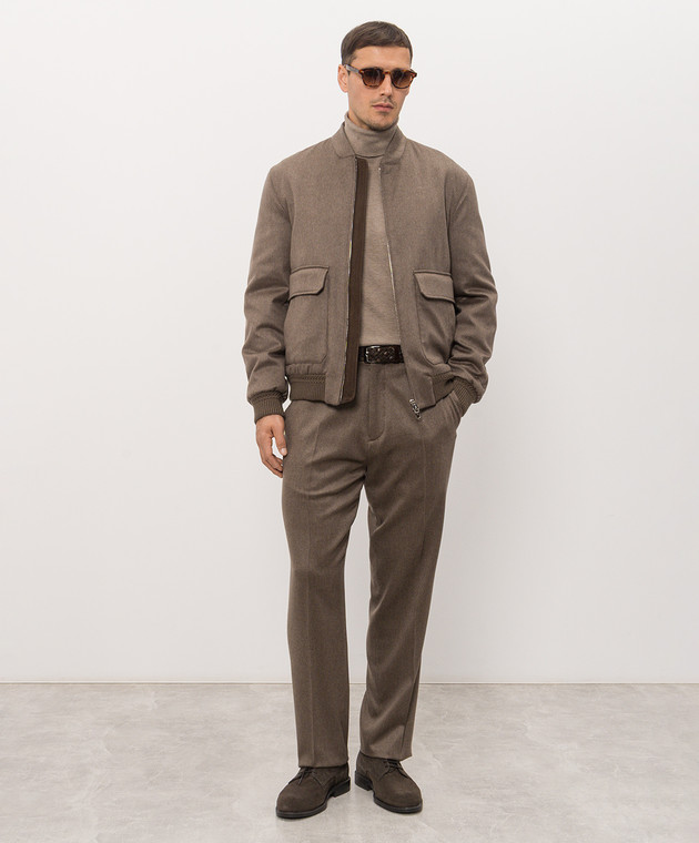 Brett Johnson Коричневые брюки из кашемира FW26P39ZE992CHE изображение 2