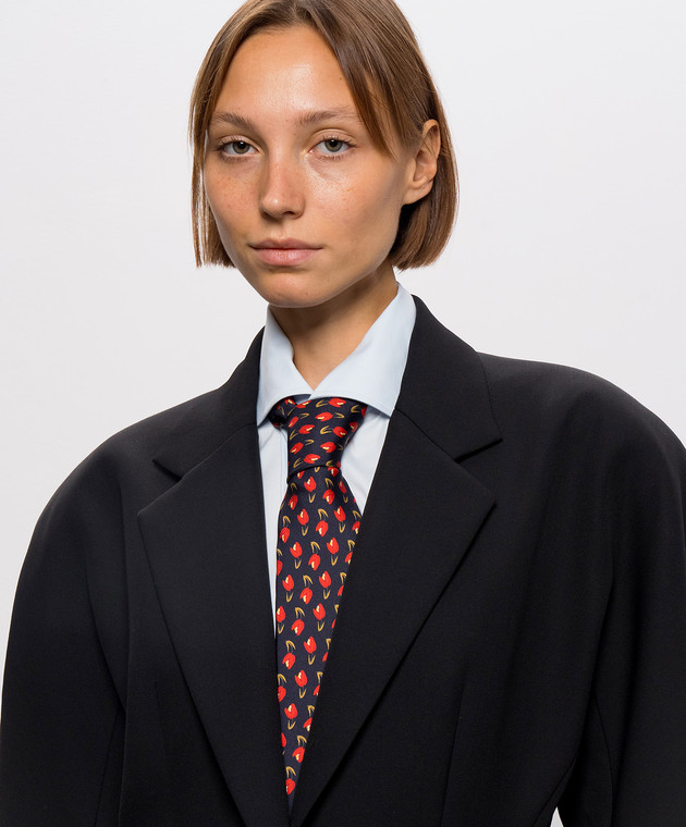 Givenchy Синя краватка із шовку в принт 710011163001 зображення 2