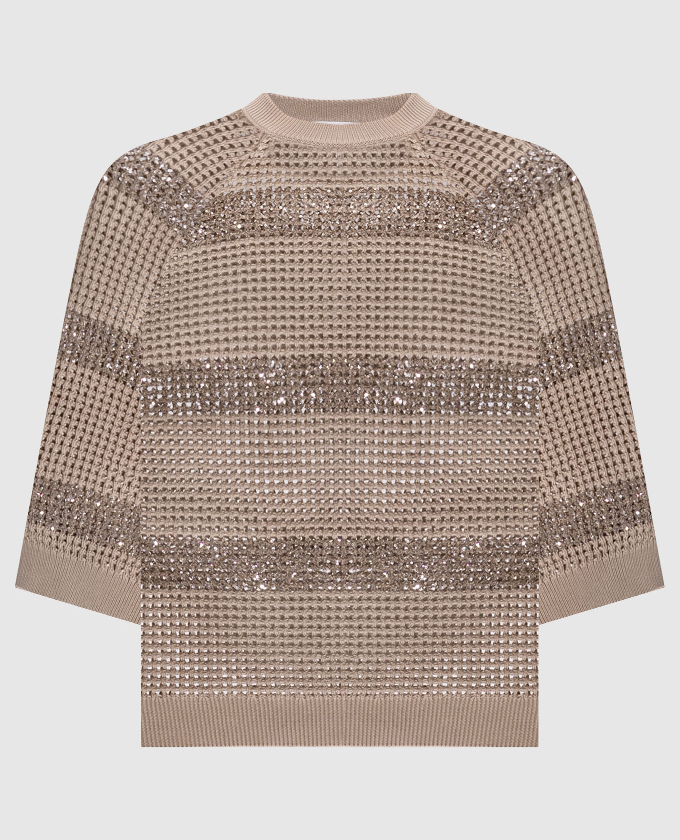Бежевый топ с пайетками