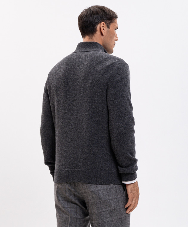 Canali Серый свитер из шерсти и кашемира MK02547C1216 изображение 4