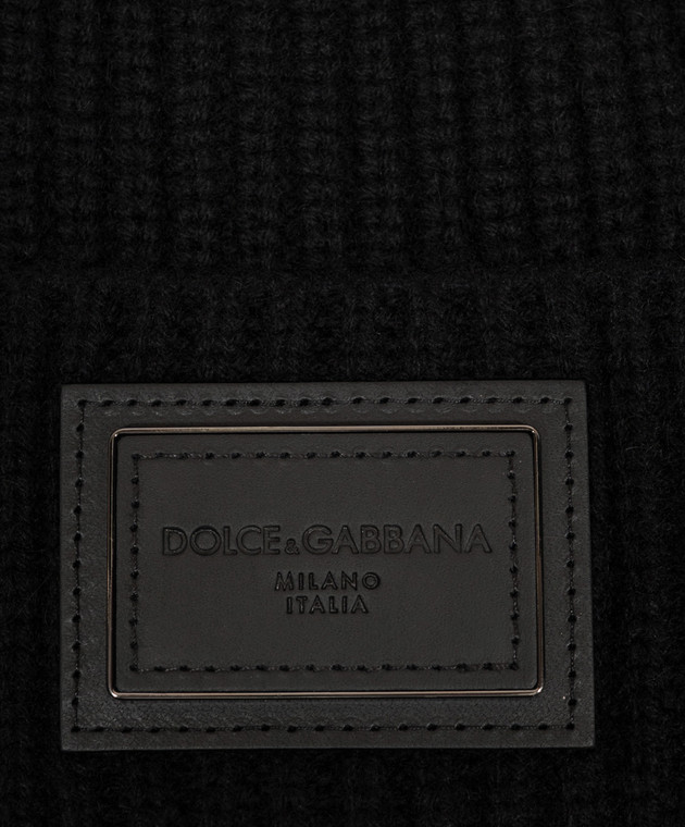 Dolce&Gabbana Черная шапка из кашемира GX66KTJBW2X изображение 4