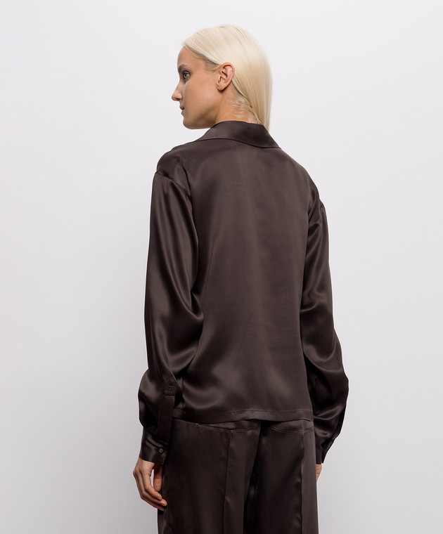 Tom Ford Коричневая блуза из шелка TS2144FAX1720 изображение 4