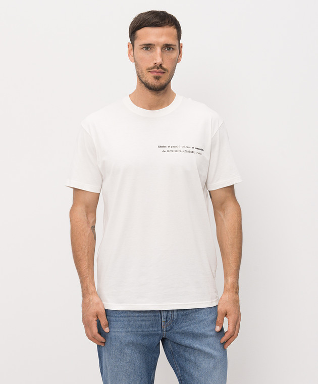 Givenchy Футболка кольору айворі з принтом BM71NK3YUE зображення 3