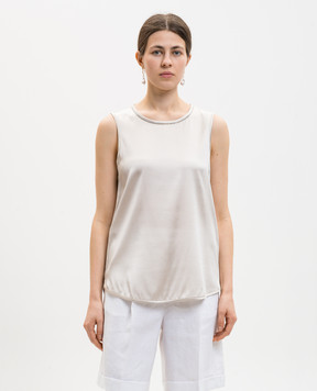 Peserico Топ из шелка бежевого цвета E08893D02372