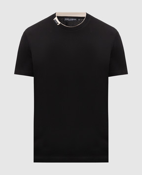 Dolce&Gabbana Черная футболка с нашивкой логотипа G8TW5TFU7EQ