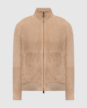 Pini Parma Бежева замшева куртка BMBSHEATAU